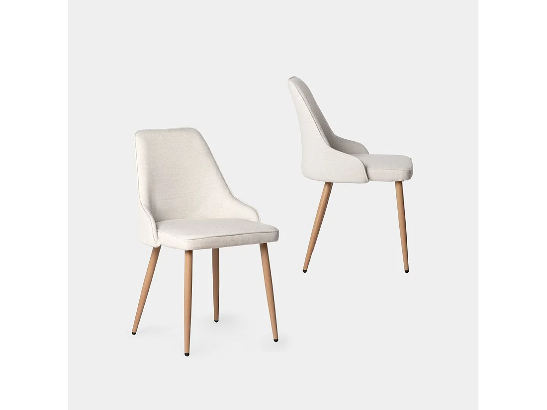 Packs 2 sillas Beige 52 x 87 cm