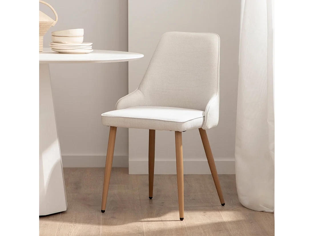 Packs 2 sillas Beige 52 x 87 cm