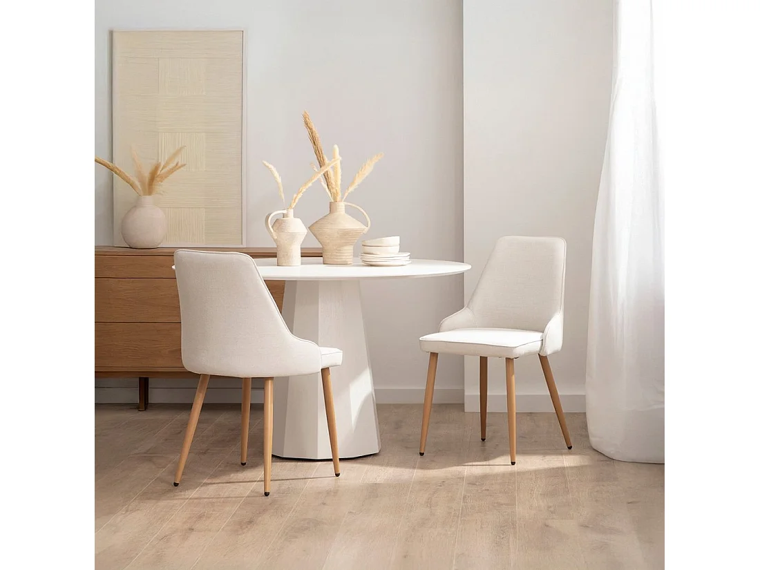 Packs 2 sillas Beige 52 x 87 cm