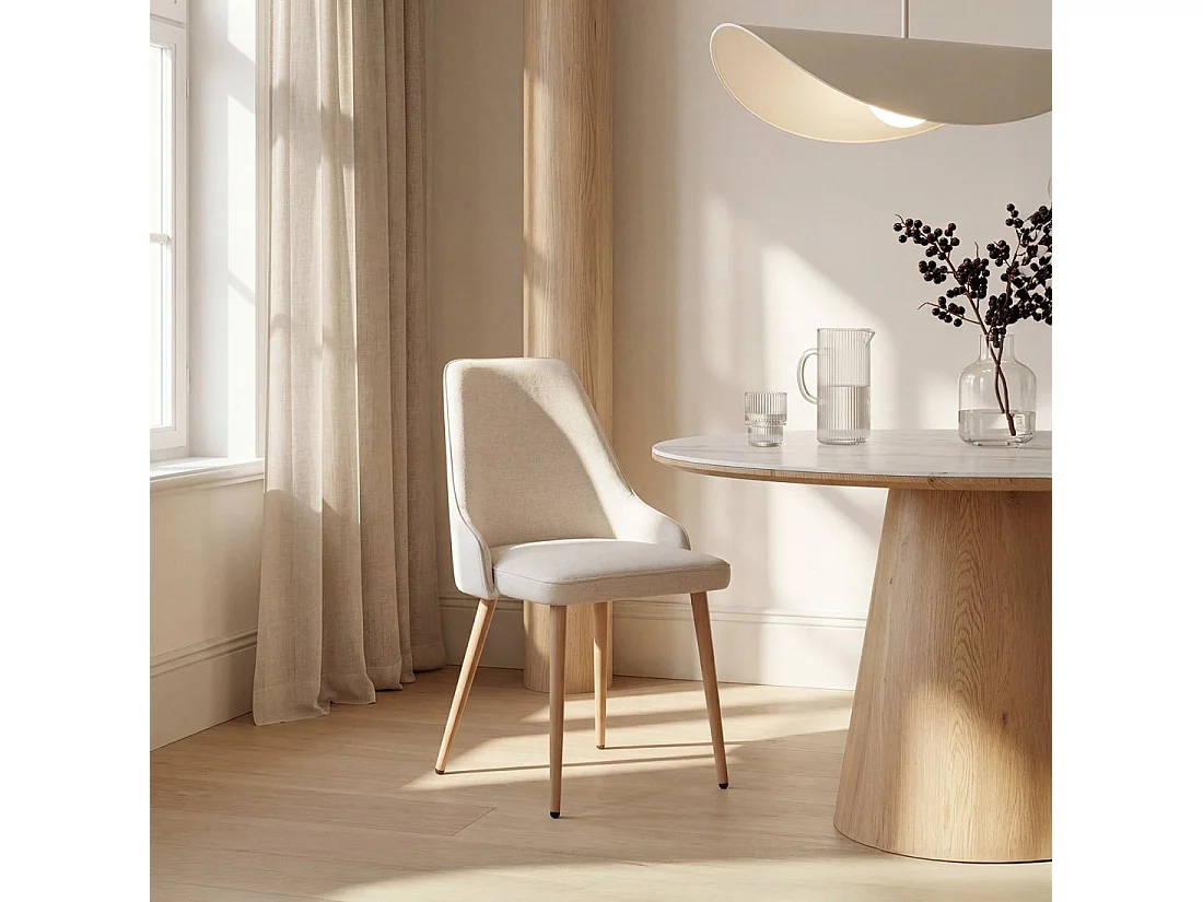 Packs 2 sillas Beige 52 x 87 cm