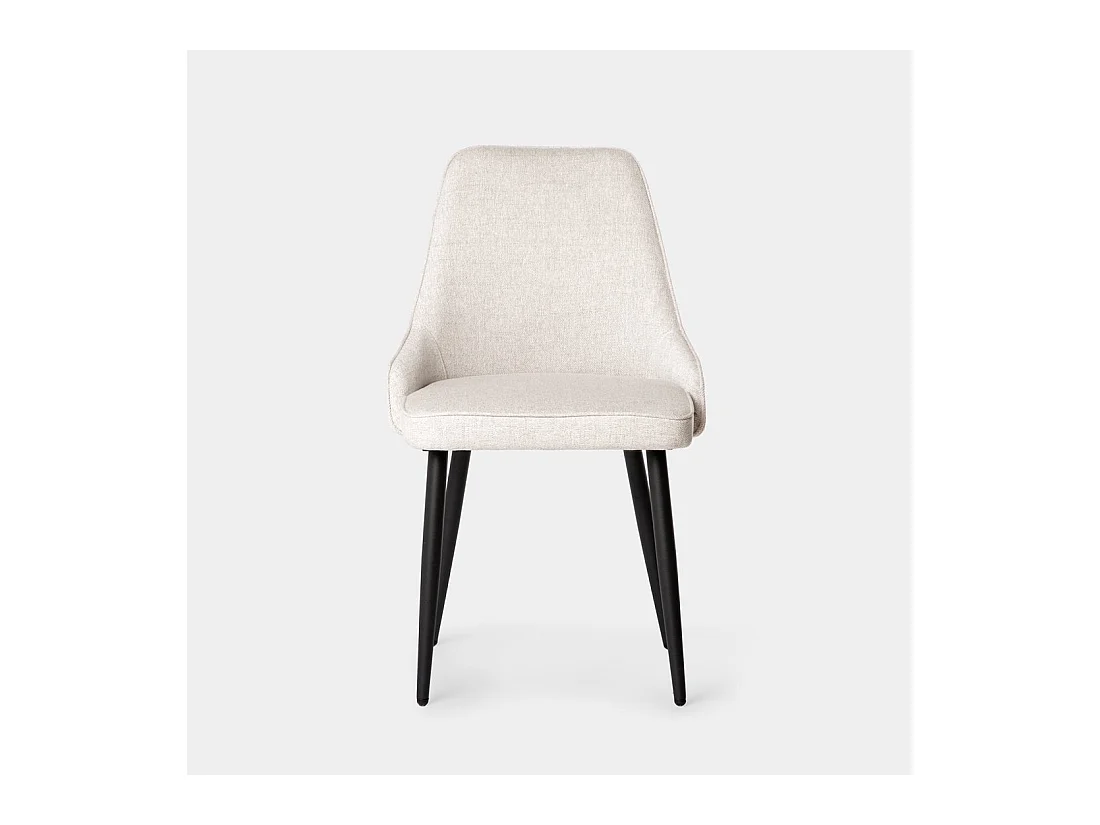 Chaise de salle à manger en tissu beige 52x87 cm-Nika