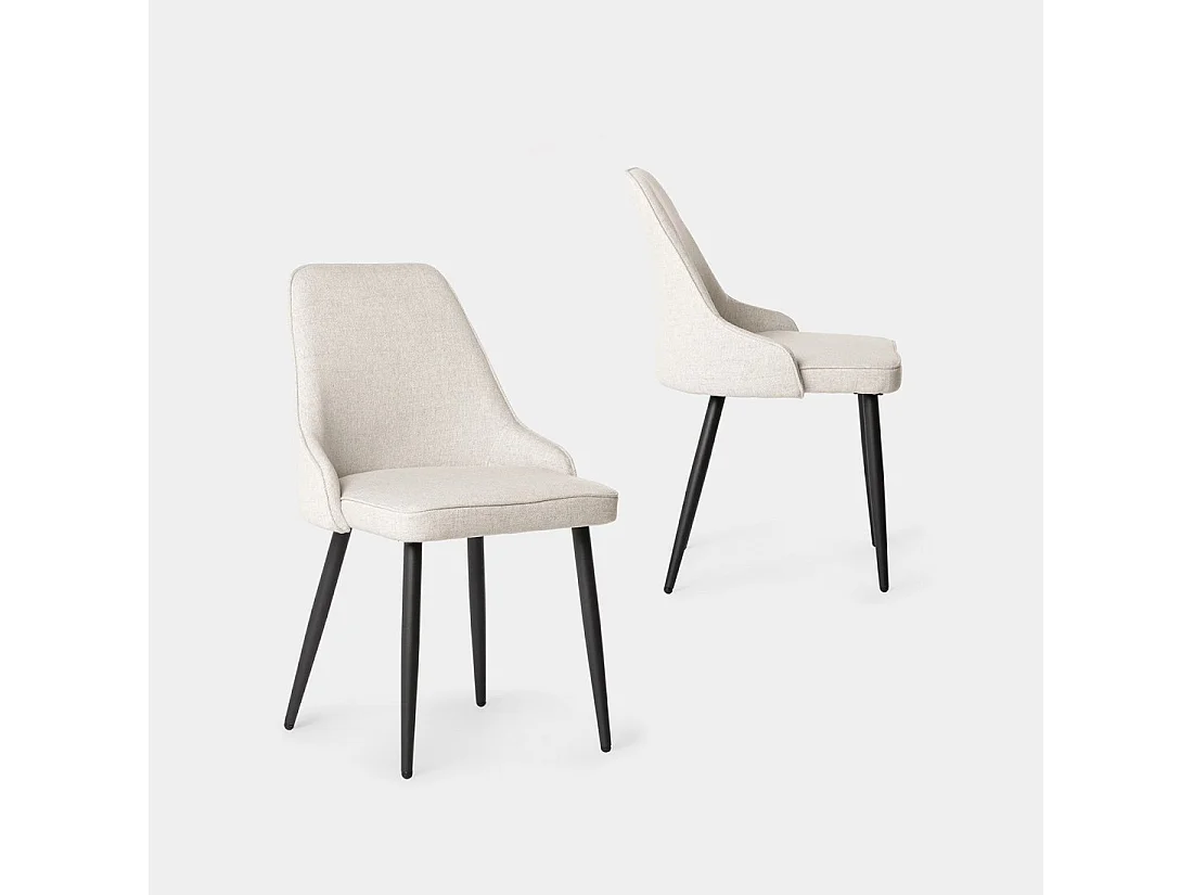 Packs 2 sillas Beige 52 x 87 cm