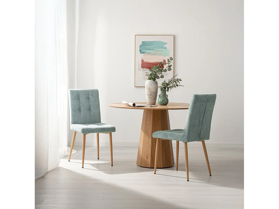 Chaise de salle à manger en tissu menthe 44x92 cm-Leia