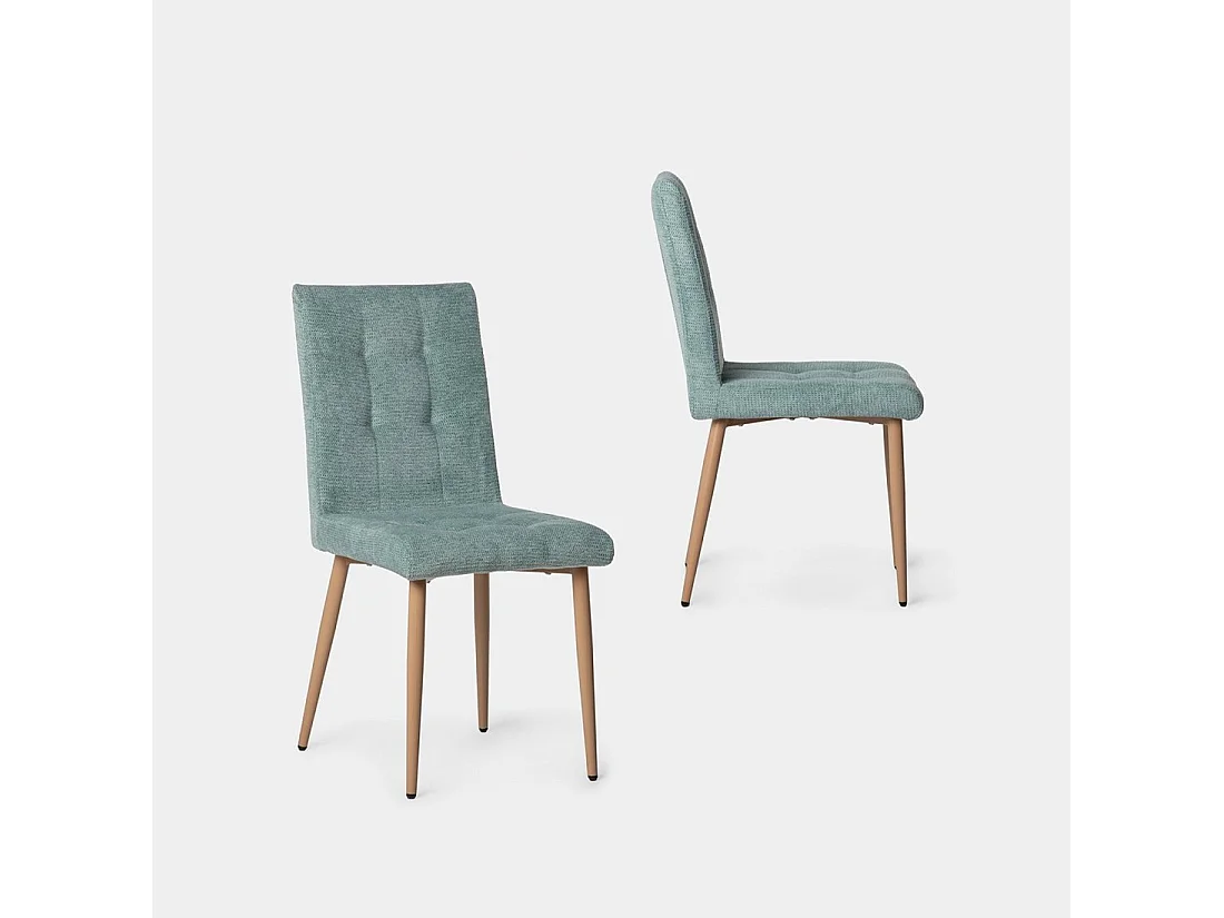 Chaise de salle à manger en tissu menthe 44x92 cm-Leia