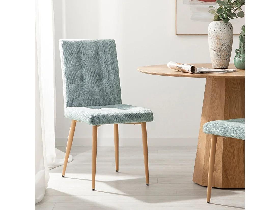 Chaise de salle à manger en tissu menthe 44x92 cm-Leia