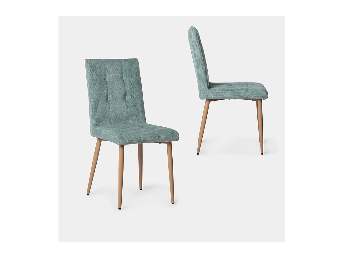 Chaise de salle à manger en tissu menthe 44x92 cm-Leia