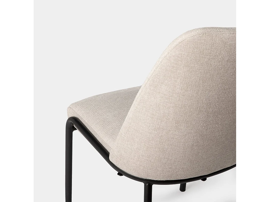 Chaise de salle à manger en tissu beige 50x88 cm-Deli