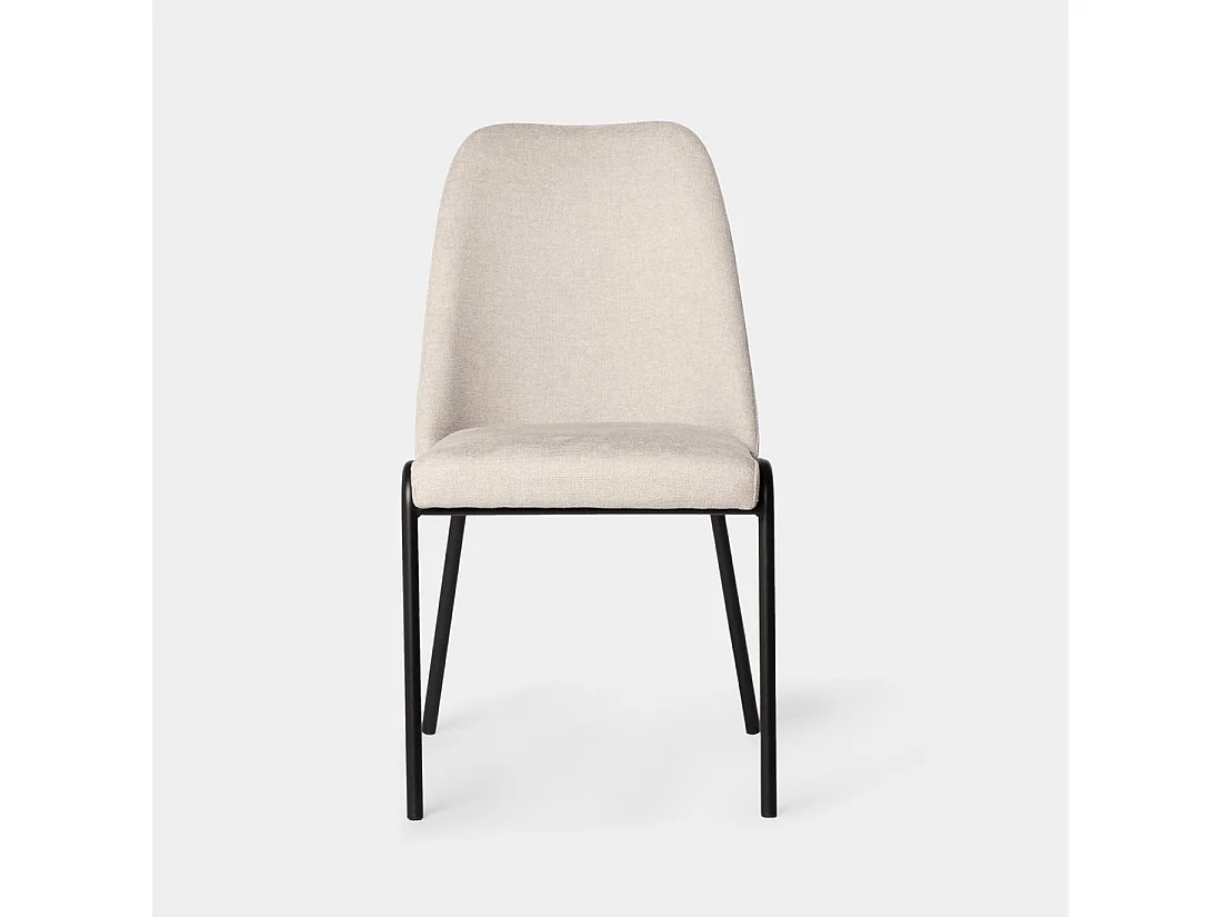 Chaise de salle à manger en tissu beige 50x88 cm-Deli