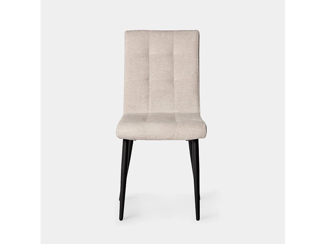 Chaise de salle à manger en tissu beige 44x92 cm-Leia