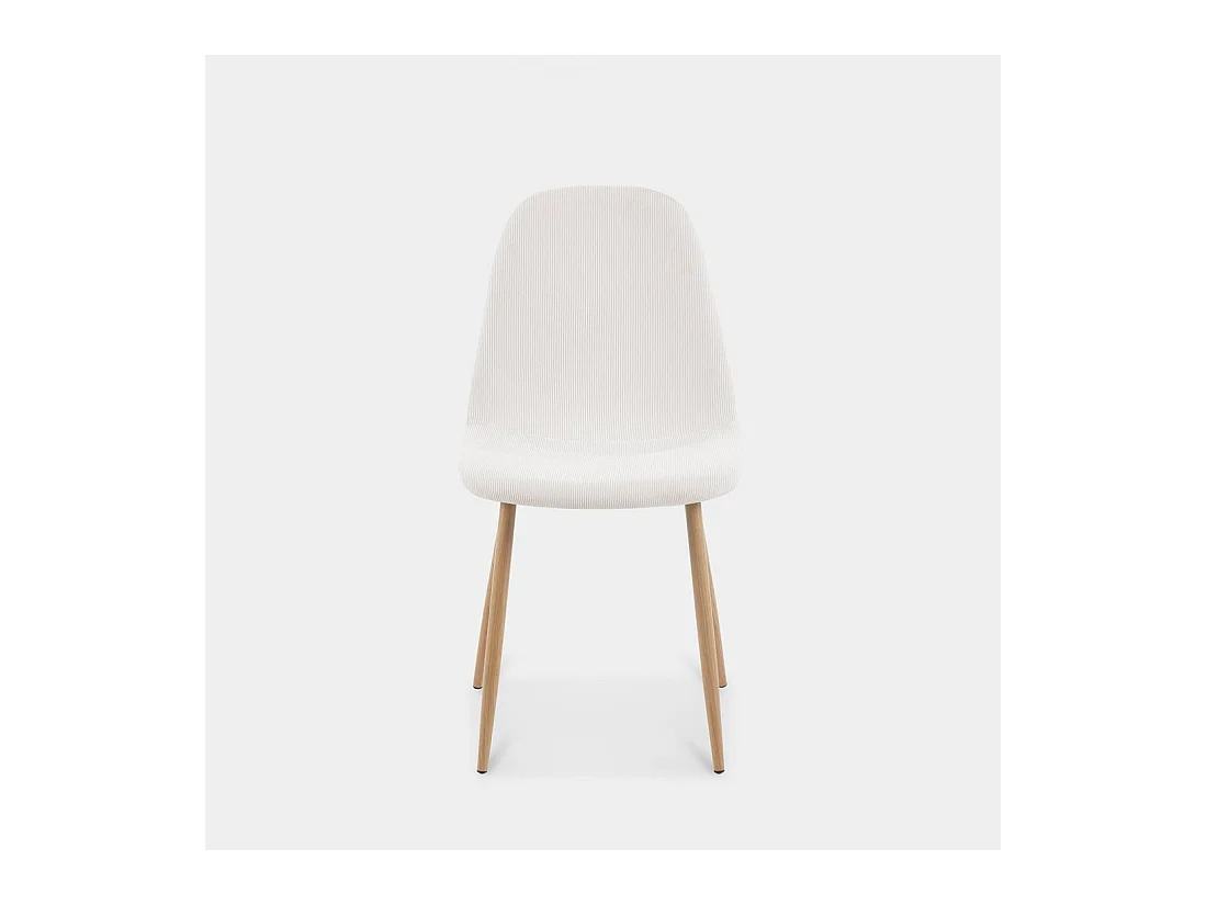 Chaise de salle à manger en rembourrage en microvelours blanco roto 44x84 cm-Elia