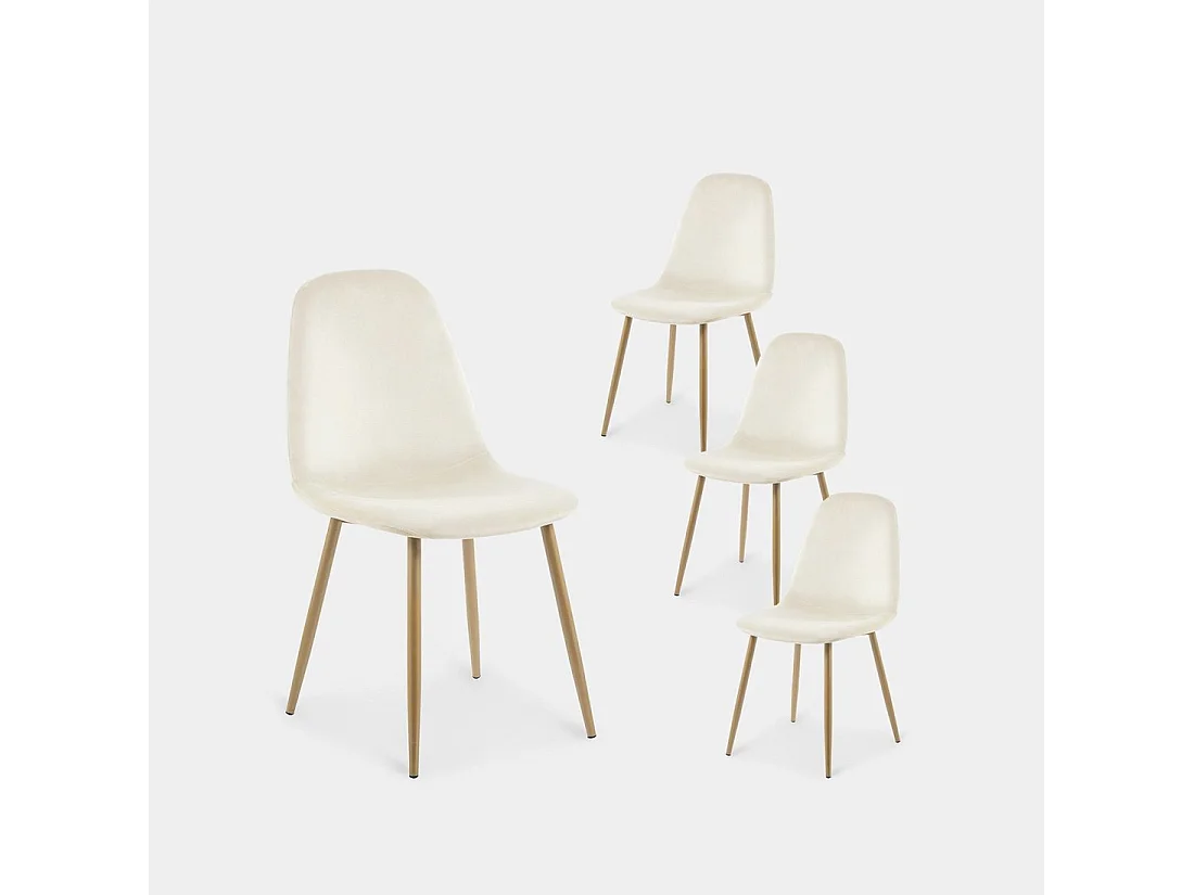 Packs 4 sillas Beige 44 x 84 cm