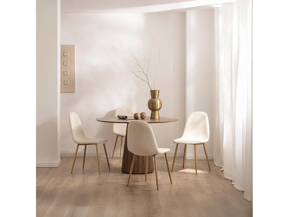 Chaise de salle à manger en velours beige 44x84 cm-Elia