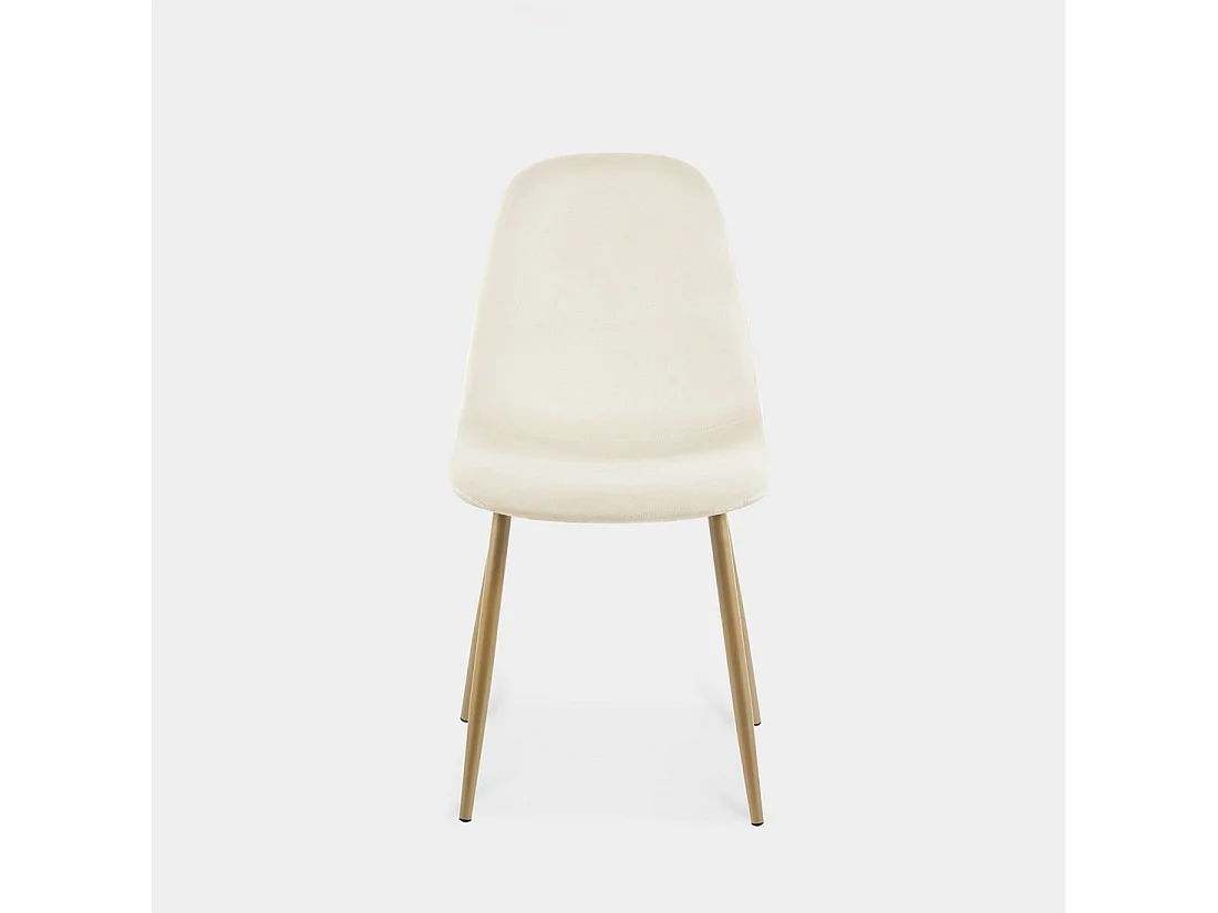 Chaise de salle à manger en velours beige 44x84 cm-Elia