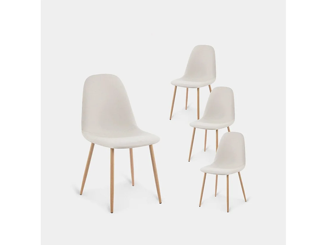 Chaise de salle à manger en similicuir beige 44x84 cm-Elia