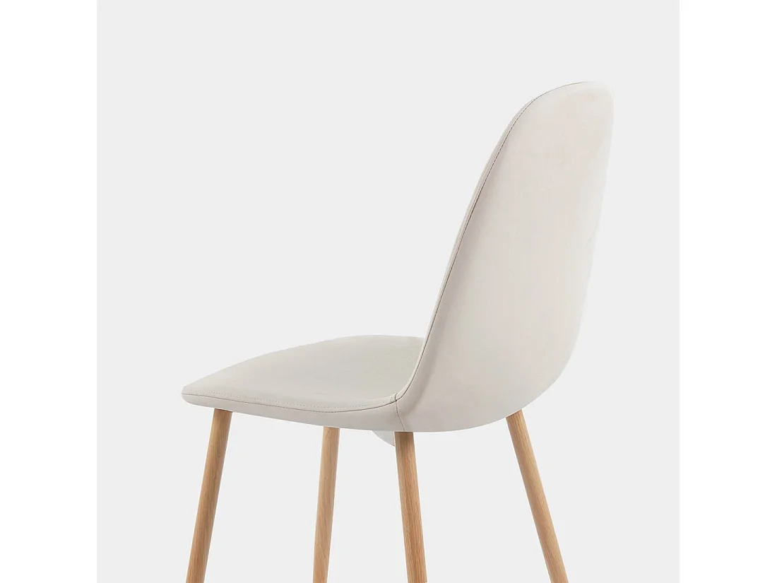 Chaise de salle à manger en similicuir beige 44x84 cm-Elia