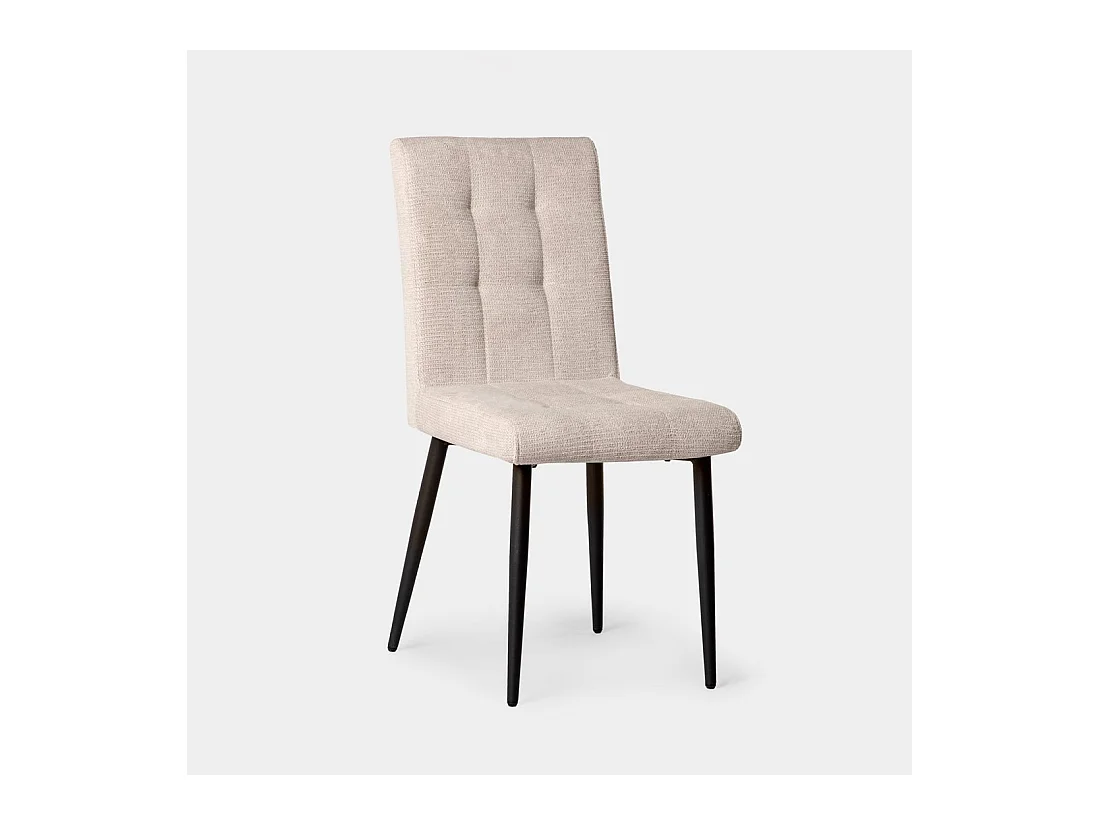 Chaise de salle à manger en tissu beige 44x92 cm-Leia