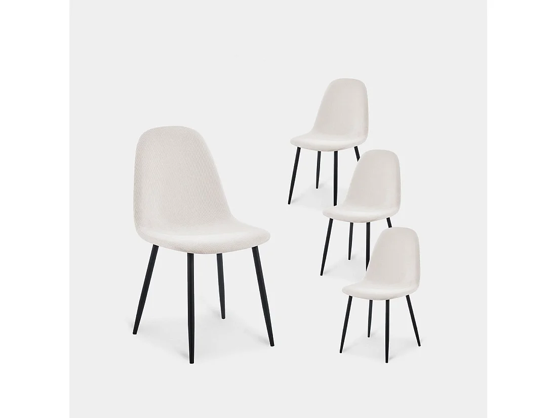 Packs 4 sillas Blanco 44 x 84 cm