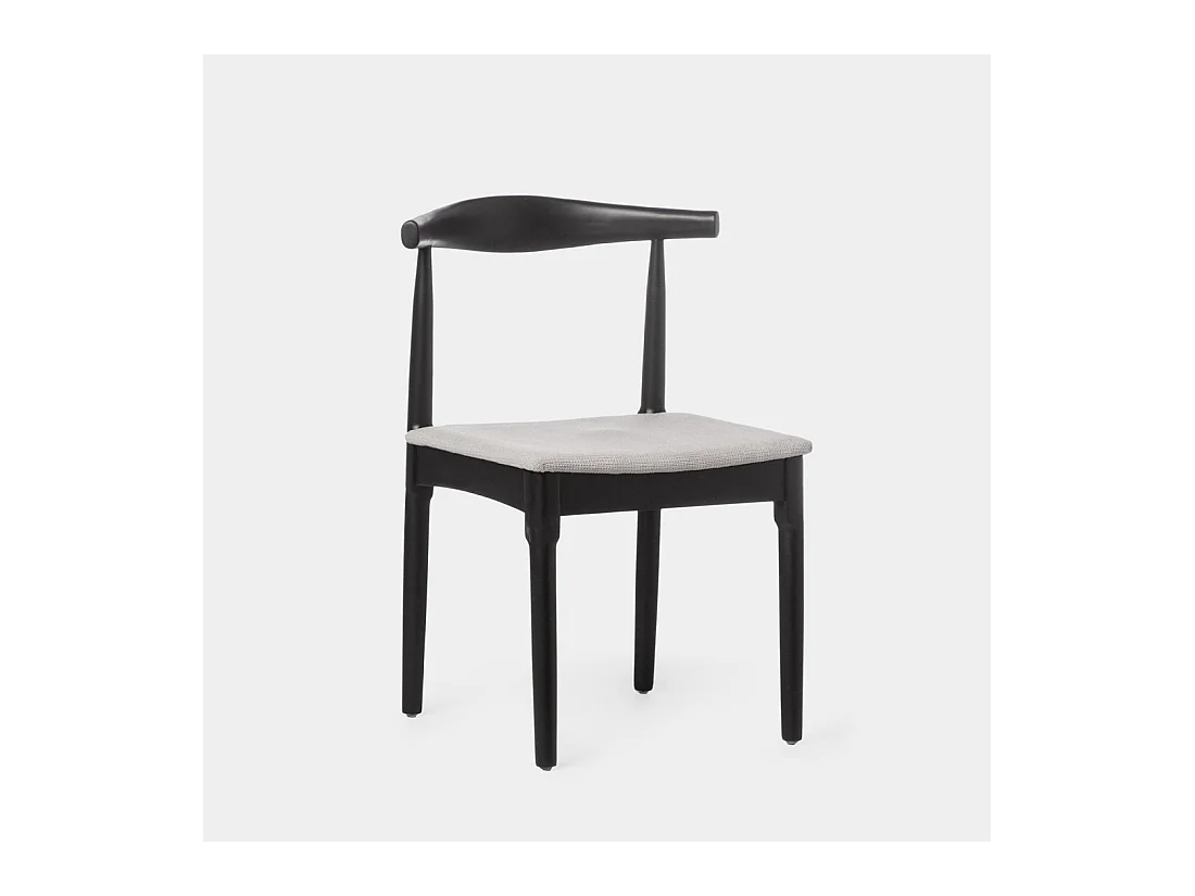 Chaise en bois en bois noir-gris 50x76 cm-Nira