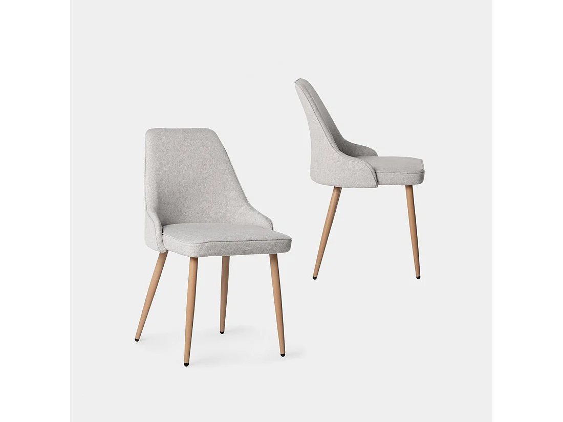 Chaise de salle à manger en tissu gris 52x87 cm-Nika