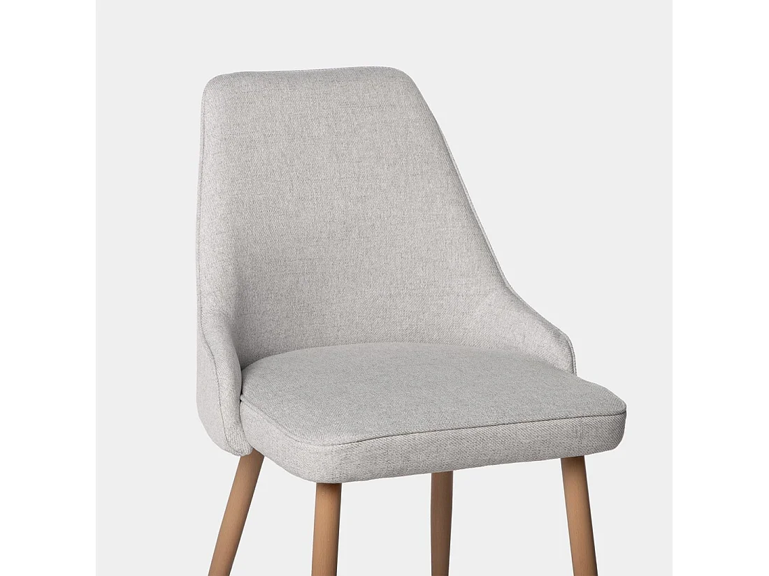 Chaise de salle à manger en tissu gris 52x87 cm-Nika