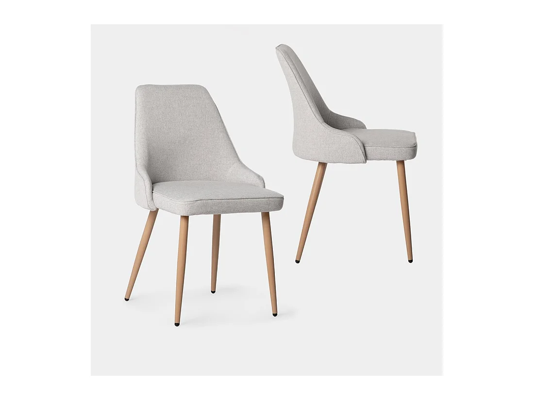 Chaise de salle à manger en tissu gris 52x87 cm-Nika