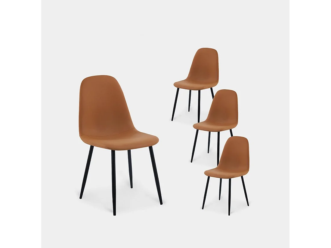 Chaise de salle à manger en similicuir terracotta 44x84 cm-Elia