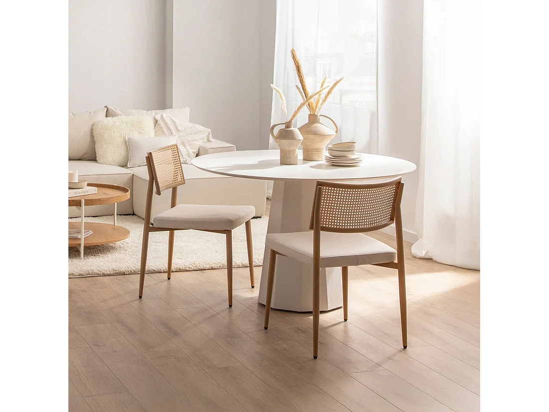 Packs 2 sillas Beige 48 x 79 cm