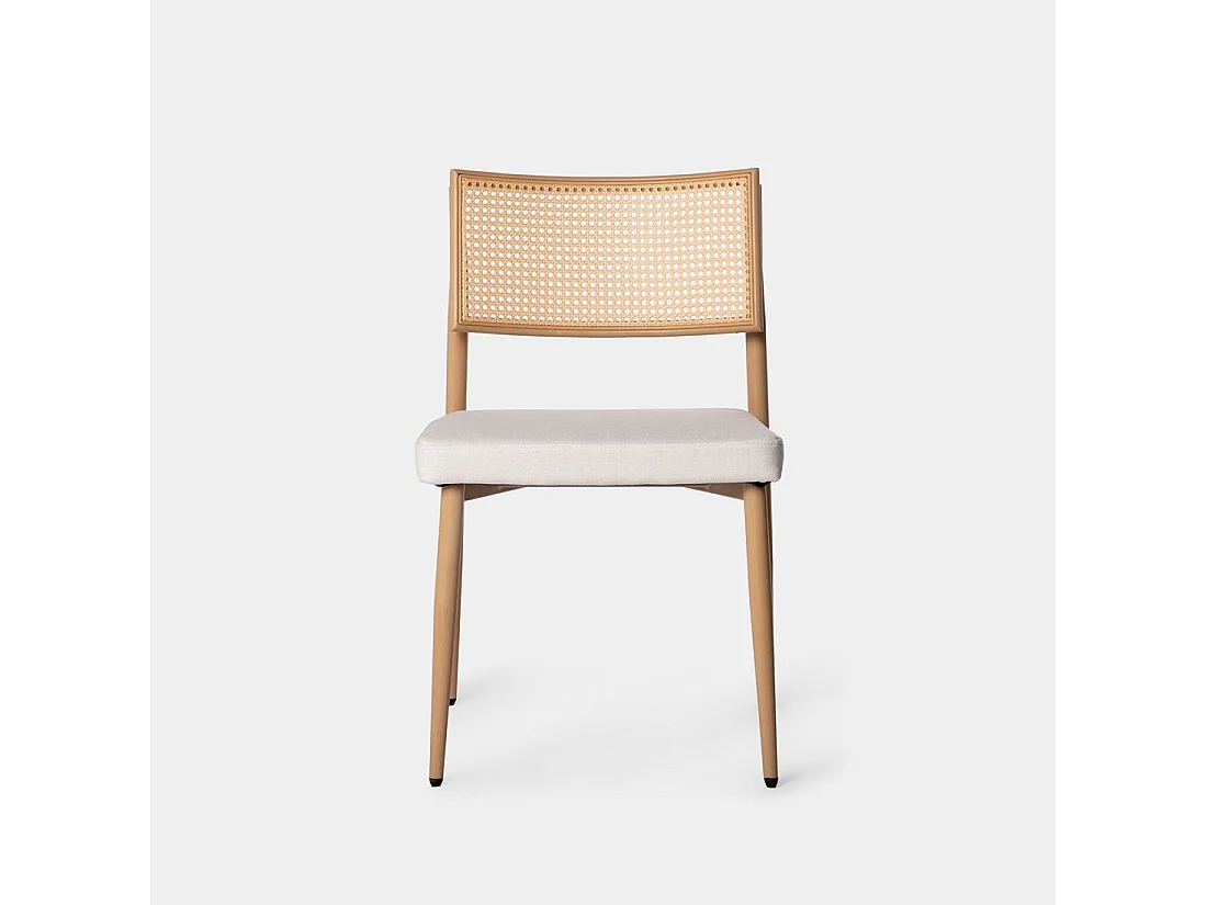 Packs 2 sillas Beige 48 x 79 cm