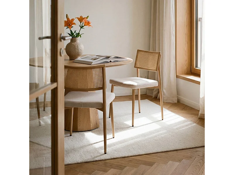 Packs 2 sillas Beige 48 x 79 cm