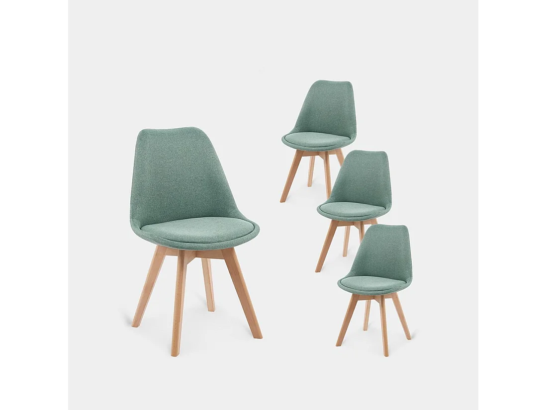 Chaise de salle à manger en tissu menthe 49x82 cm-Kler