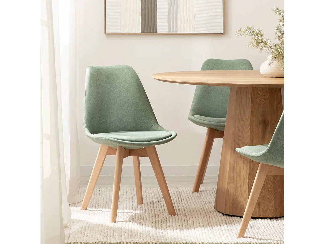 Chaise de salle à manger en tissu menthe 49x82 cm-Kler