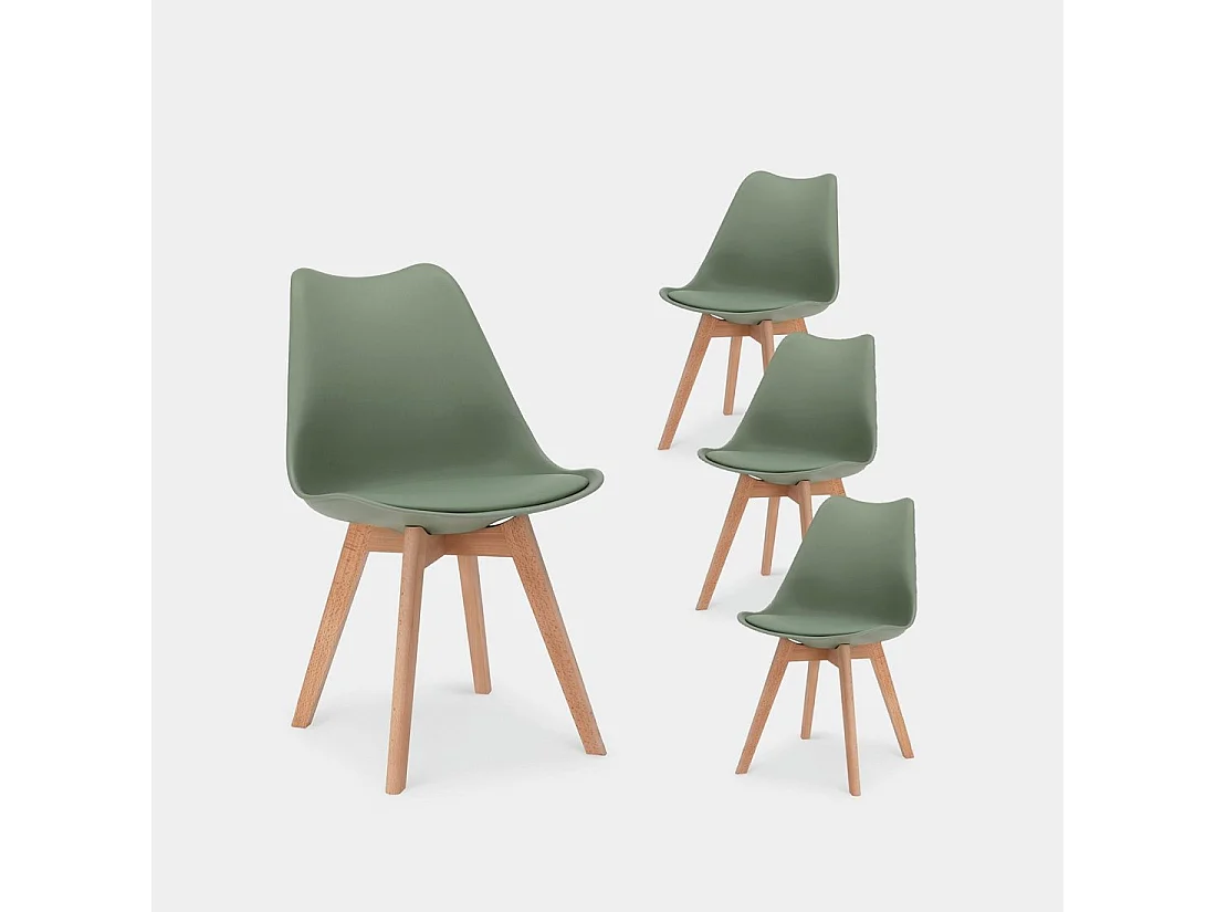 Chaise d'extérieur en plastique vert olive 48x82 cm-Kler