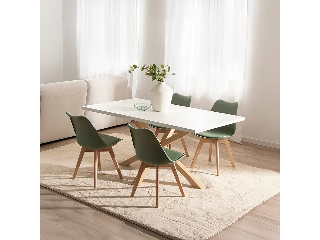 Chaise d'extérieur en plastique vert olive 48x82 cm-Kler