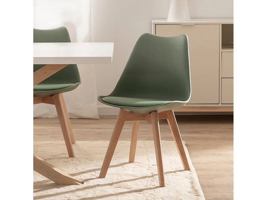 Chaise d'extérieur en plastique vert olive 48x82 cm-Kler