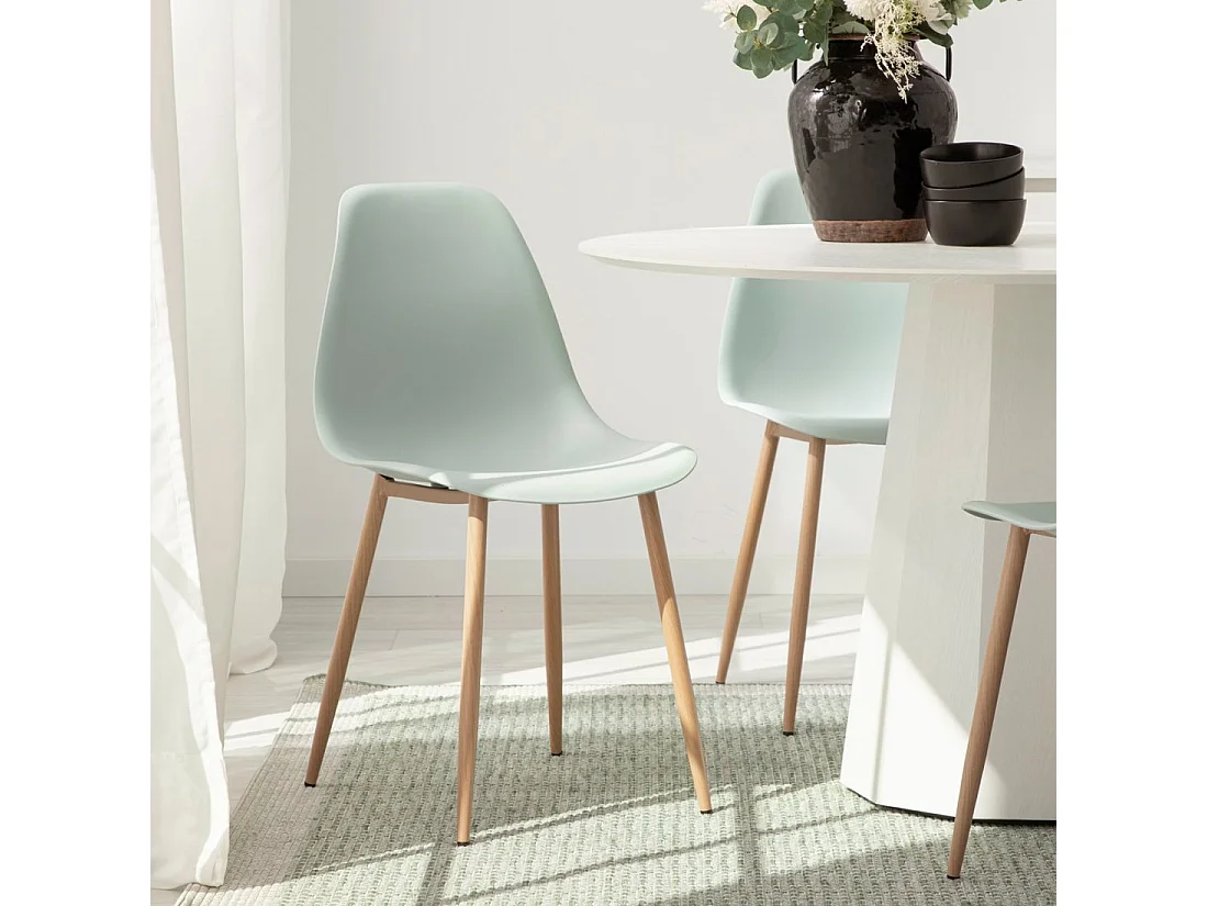 Chaise d'extérieur en plastique menthe 45x80 cm-Nina