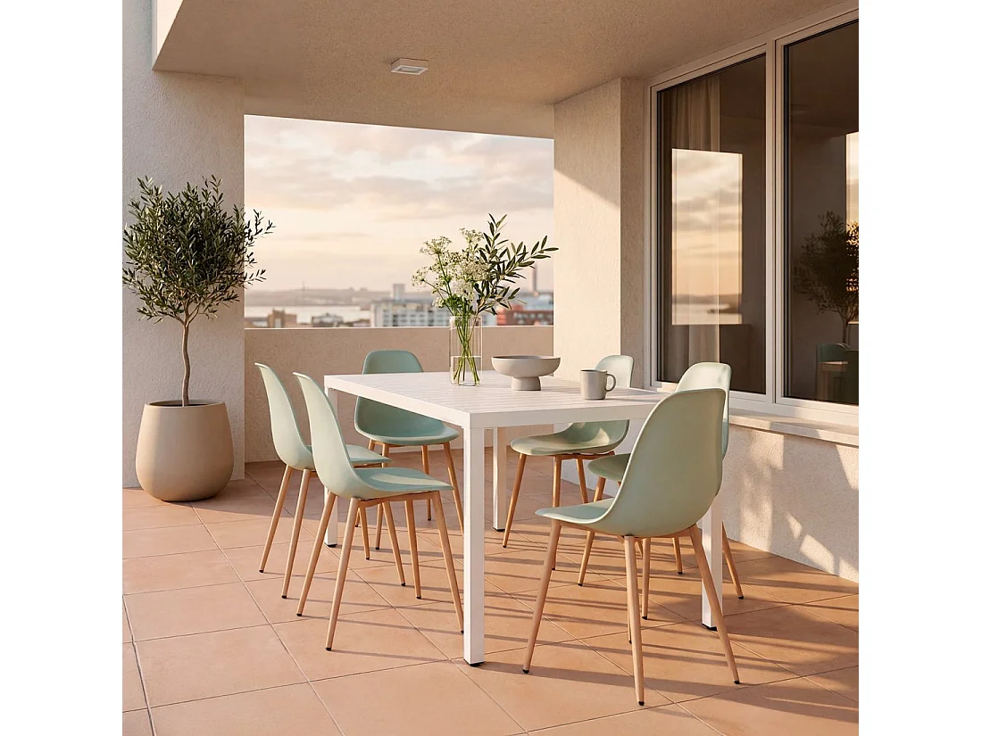 Chaise d'extérieur en plastique menthe 45x80 cm-Nina