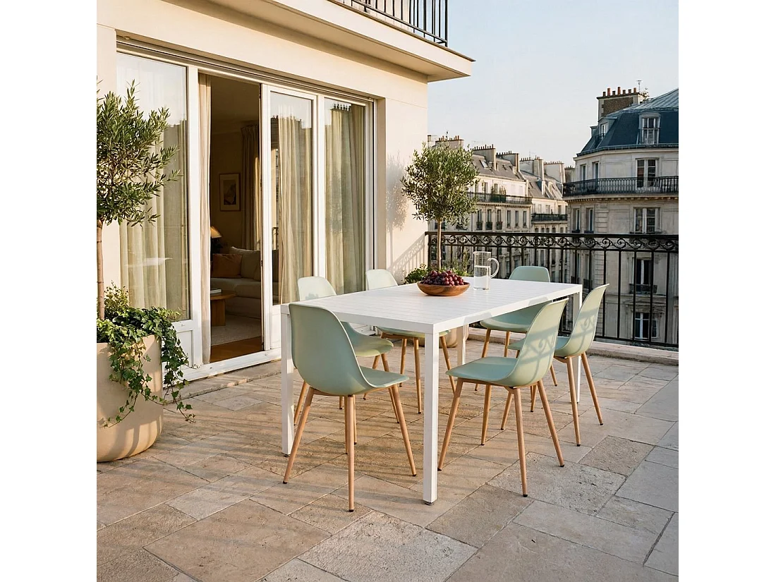 Chaise de jardin en plastique menthe 45x80 cm-Nina