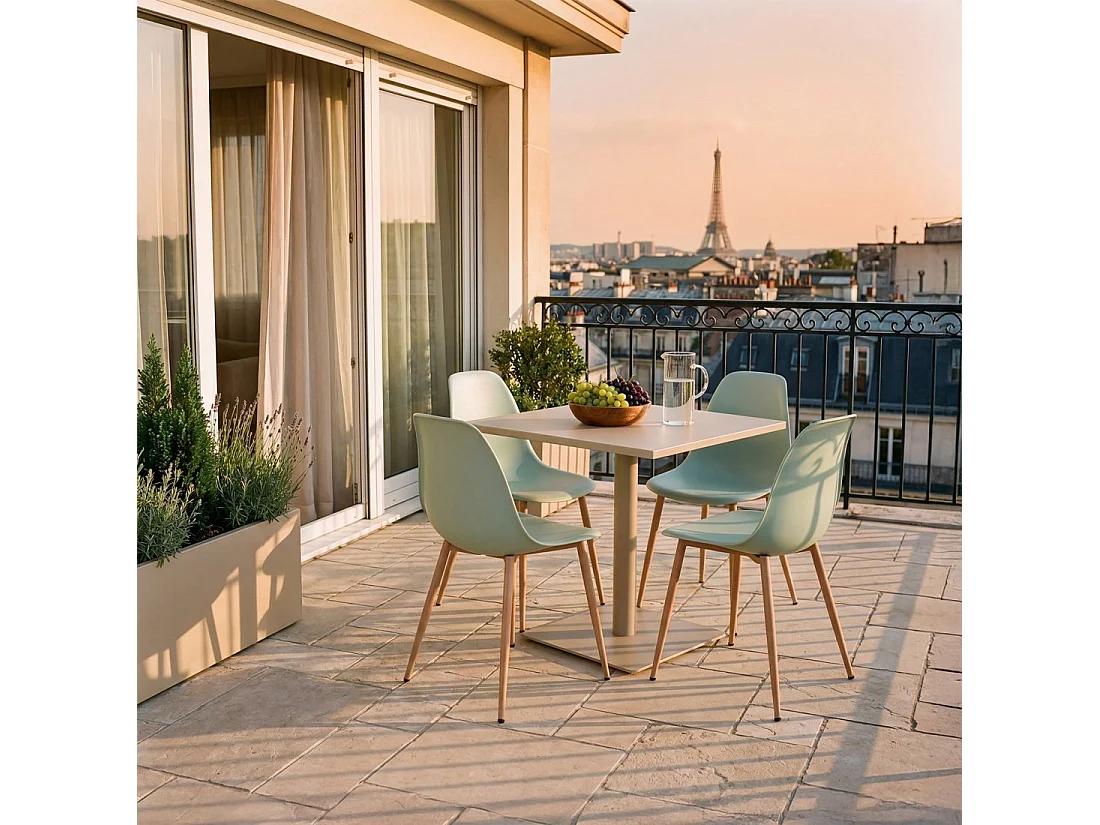 Chaise de jardin en plastique menthe 45x80 cm-Nina