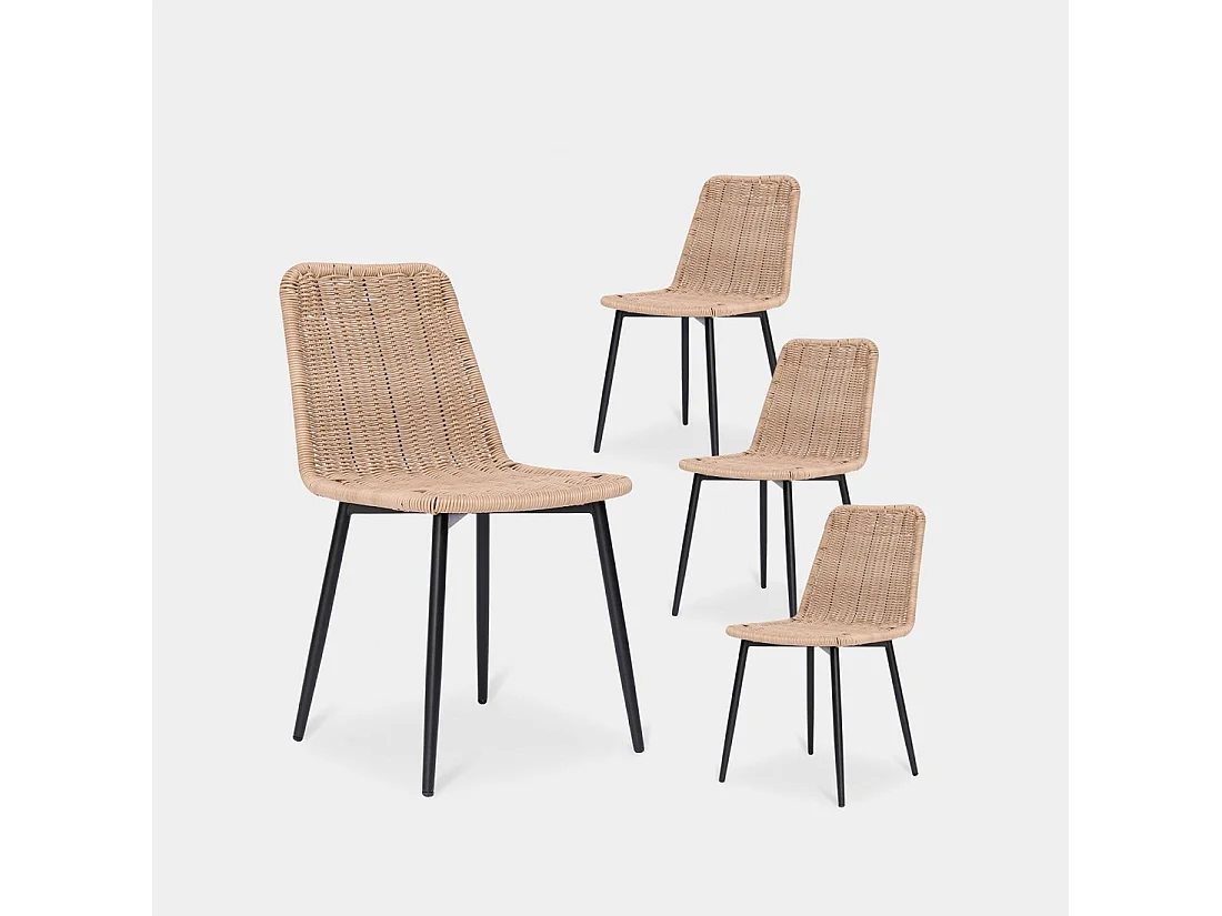 Chaise d'extérieur en fibre synthétique naturel 45x84 cm-Noah