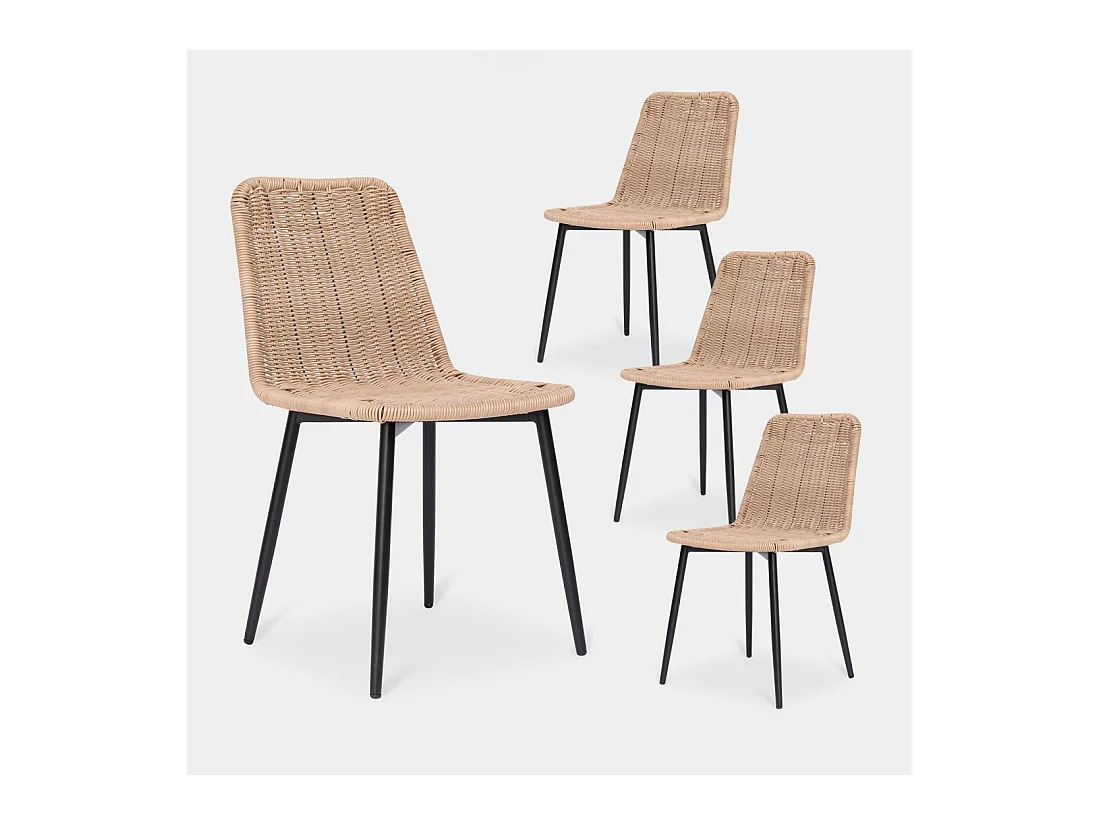 Chaise d'extérieur en fibre synthétique naturel 45x84 cm-Noah