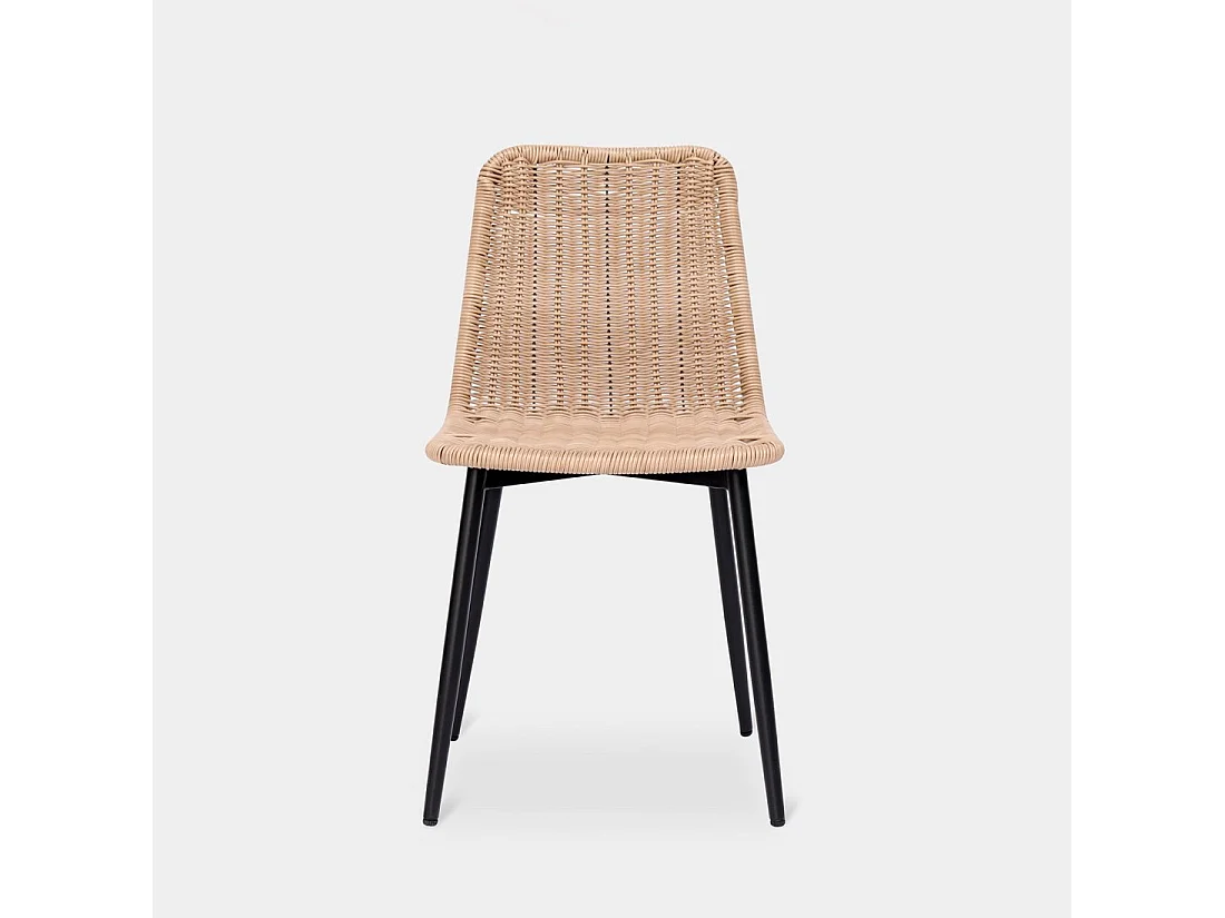 Chaise d'extérieur en fibre synthétique naturel 45x84 cm-Noah