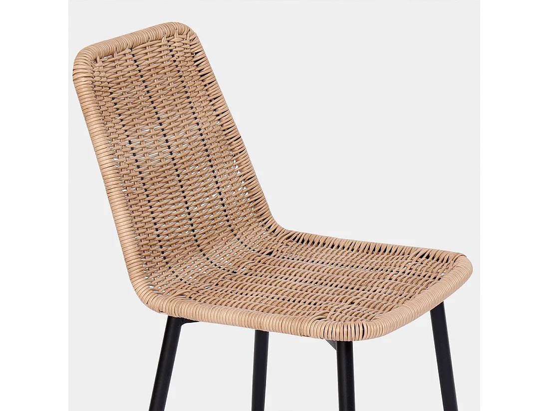 Chaise d'extérieur en fibre synthétique naturel 45x84 cm-Noah