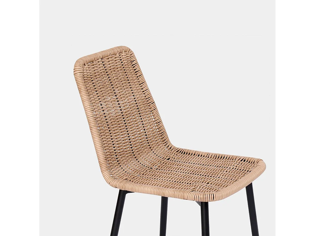 Chaise d'extérieur en fibre synthétique naturel 45x84 cm-Noah