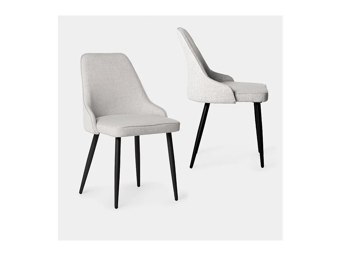 Chaise de salle à manger en tissu gris 52x87 cm-Nika