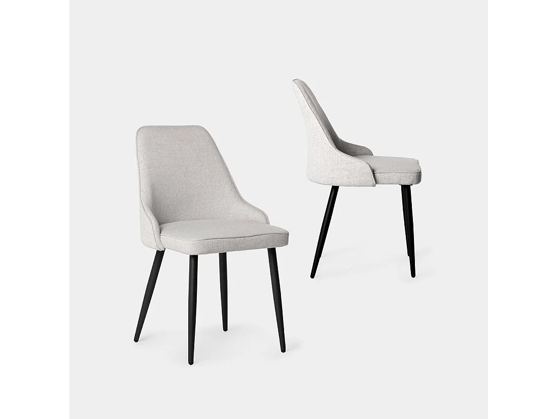 Chaise de salle à manger en tissu gris 52x87 cm-Nika