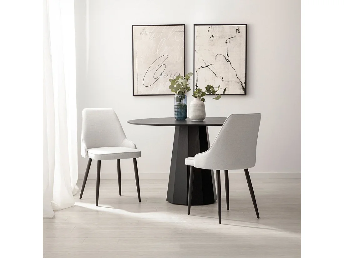 Chaise de salle à manger en tissu gris 52x87 cm-Nika