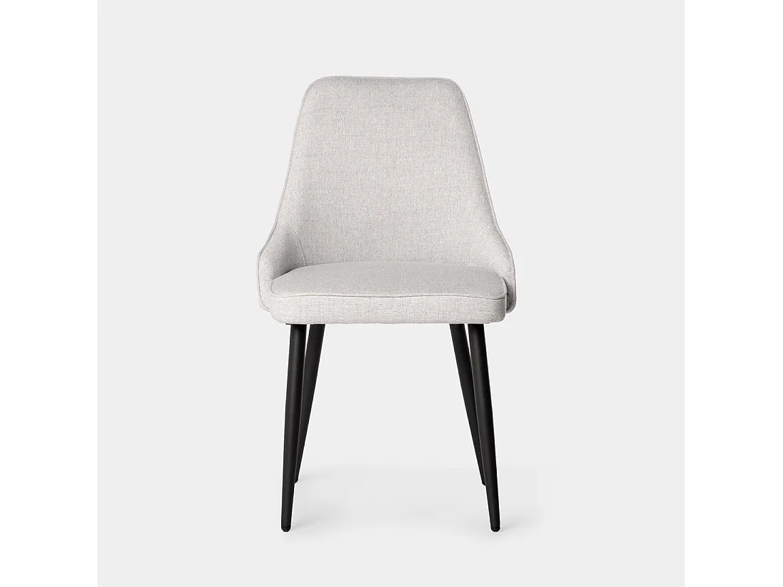 Chaise de salle à manger en tissu gris 52x87 cm-Nika