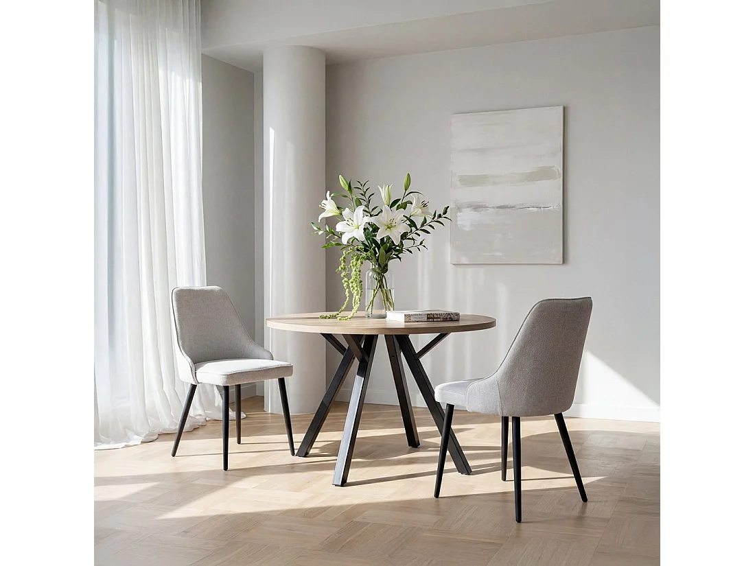 Chaise de salle à manger en tissu gris 52x87 cm-Nika