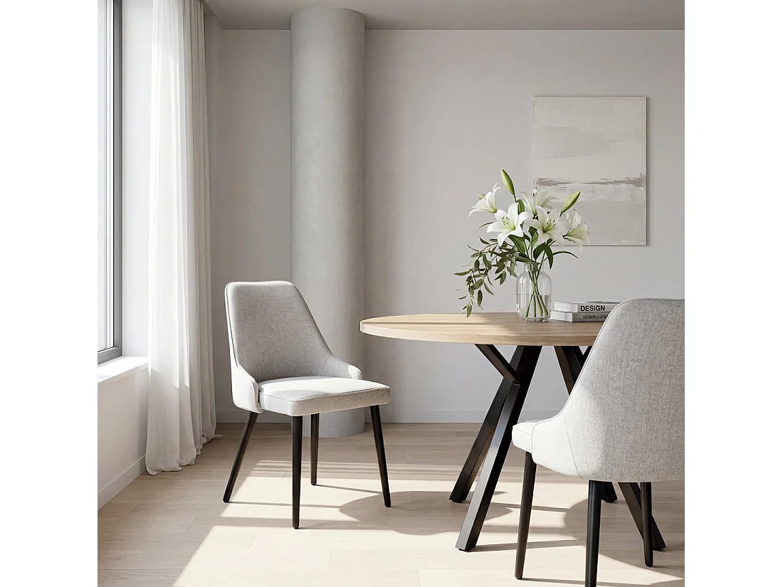 Chaise de salle à manger en tissu gris 52x87 cm-Nika