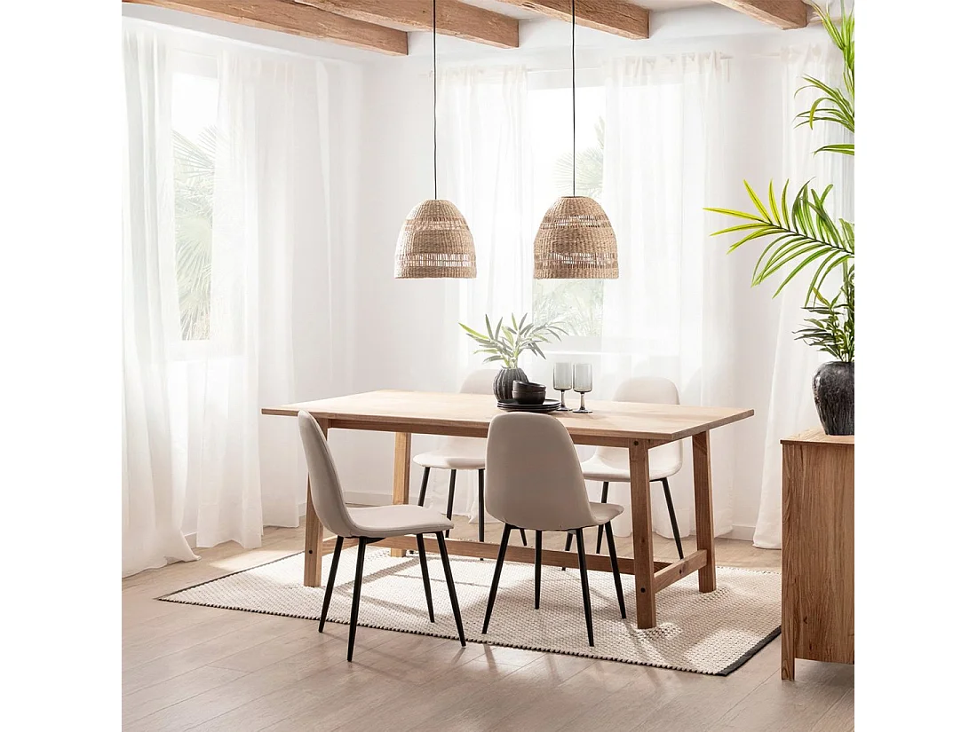 Packs 4 sillas Beige 44 x 84 cm